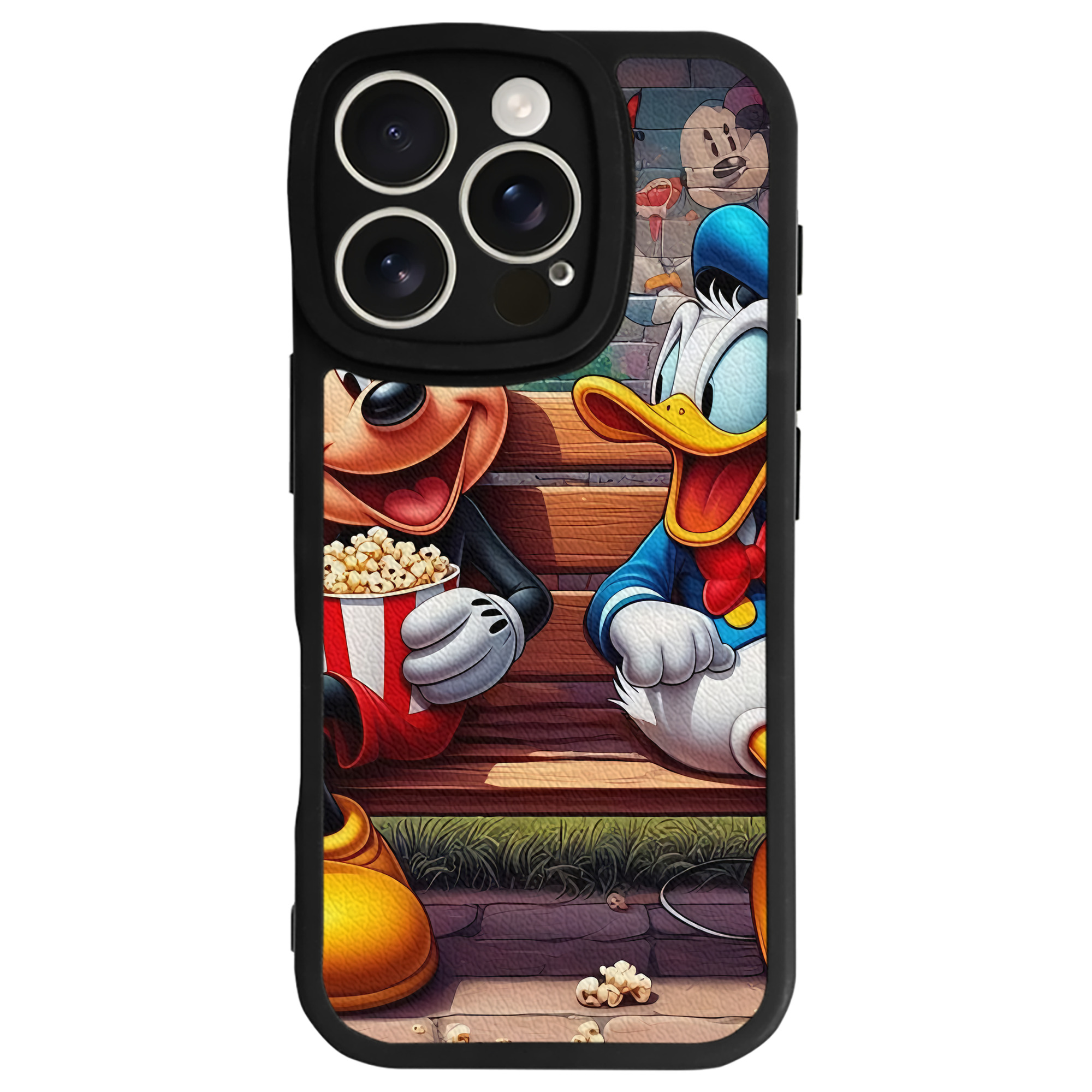 （画像用） ミッキーマウス Mickey Mouse 【iPhone 16シリーズ対応】シリコンスマホケース（レザー調） 材質：シリコン